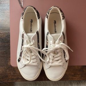 Madewell Snakeskin White Sneakers, size 7